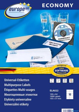 Etykiety uniwersalne ELA022 105 x 57 100 ark. Economy Europe100 by Avery Zweckform