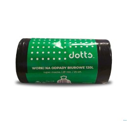 Worki na śmieci 120l 25szt. DOTTS super mocne (LDPE) 28mic czarne