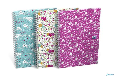 Kołonotatnik B5 60 kartek linia/tagi Floral Oxford 400094959