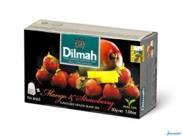 Herbata DILMAH MANGO z TRUSKAWKĄ (20 saszetek) czarna
