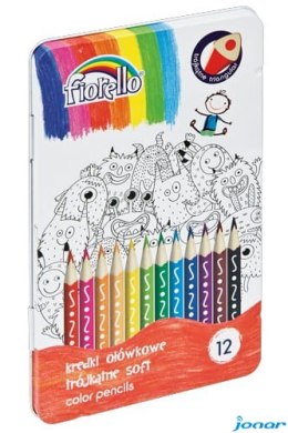 Kredki FIORELLO Super Soft , 12 kolorów, metalowe op. 170-2425