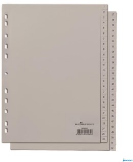 Przekładki PP A4 szare, nadruk, indeksy, dwie sekwencje Szary 650410 DURABLE