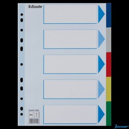 Przekładki plastikowe z PP A4 ESSELTE 5 kart 15259