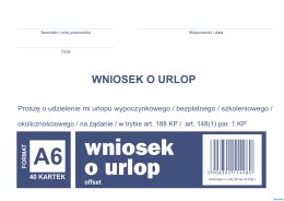 Wniosek o urlop, A6 40 kartek, 10-515-5 DOTTS