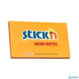 Bloczek STICKN 127x76mm pomarańczowy neonowy 100k 21168 STICKN