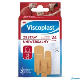 Zestaw plastrów VISCOPLAST, 24szt., 2rodzaje/5rozmiarów mix kolor UNIWERSALNE 4054596798328