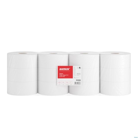 Papier toaletowy, duże rolki KATRIN Gigant Jumbo 2w S150, 93656, opakowanie: 12 rolek