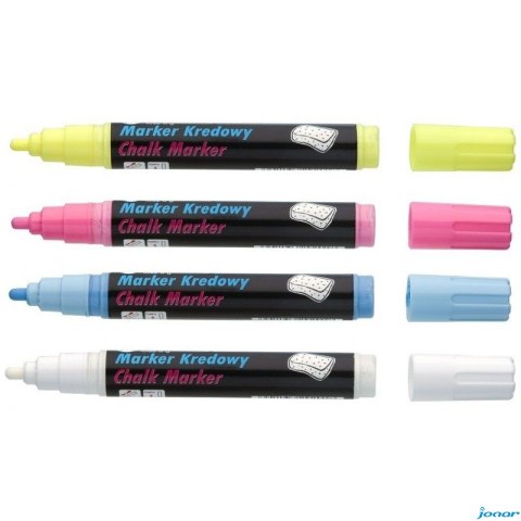 Marker kredowy, końcówka ścięta 15mm, 25g tuszu biały TO-290 TOMA