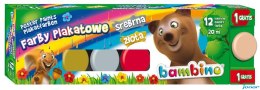 Farby plakatowe 12 kolorów 20ml BAMBINO 1581