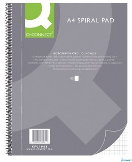 Kołonotatnik Q-CONNECT, A4, w kratkę, 80 kart., 70gsm, perforacja KF01981