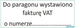 Pieczątka Do paragonu wystawiono fakturę VAT o numerze.... IMPRINT 8912 TRODAT