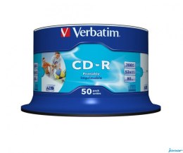 Płyta CD-R VERBATIM CAKE 52x (50) nadruk AZO Printable 700MB 43438