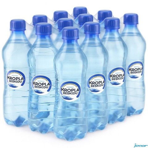 Woda KROPLA BESKIDU gazowana 0.5L butelka PET zgrzewka 12 szt. KAUCJA