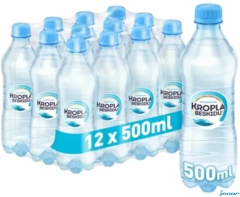 Woda KROPLA BESKIDU niegazowana 0.5L butelka PET zgrzewka 12 szt. KAUCJA