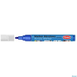 Marker akrylowy, fibrowa końcówka okrągła 2-5mm, niebieski metalic TO-402 Toma