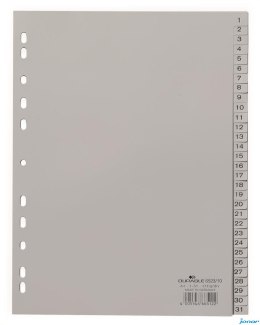 Przekładki PP A4 szare, nadrukowane indeksy, 1-31 Szary 652310 DURABLE