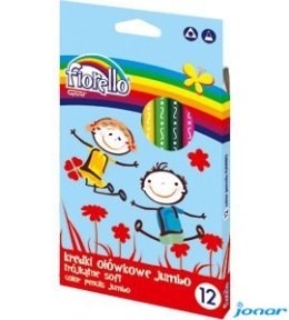 Kredki ołówkowe FIORELLO SUPER SOFT, 12 kolorów JUMBO, trójkątne 170-2218