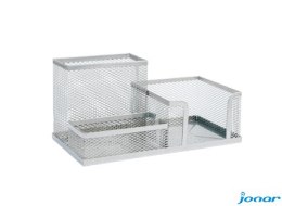 Przybornik na biurko DOTTS siatka srebrny 205x103x98mm