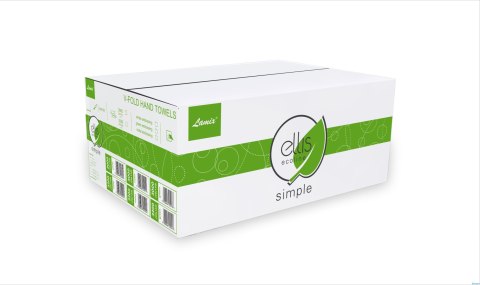 Ręczniki składane V ECOLINE SIMPLE białe 3000 składek makulatura ELLIS (ZZ) 2899