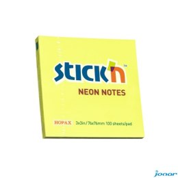 Bloczek STICKN 76x76mm żółty neonowy 100k 21133 STICKN