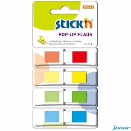 Zakładki indeksujące w podajniku 45x12mm 140/4 kolory STICKN 26020