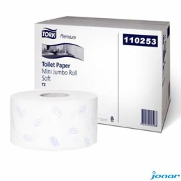Papier toaletowy Tork PREMIUM mini jumbo, 2 warstwy, kolor biały, makulatura, 170m, (12) system T2 110253