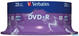 Płyta DVD+R VERBATIM CAKE (25) AZO srebrny mat 4.7GB x16 43500