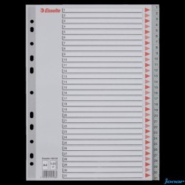 Przekładki plastikowe szare PP A4 1-31 100108 numeryczne ESSELTE