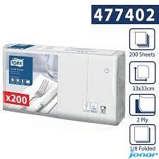 Serwetki Tork Advanced 33x33 kolor biały, celuloza (200szt.) 47740238, 2 warstwy