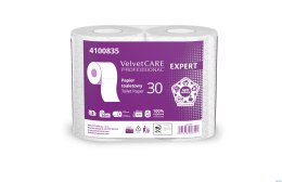 Papier toaletowy celuloza, 3 warstwy, biały, 30m - 270 listków (4szt) VELVET PROFESSIONAL Expert 4100835/4100843