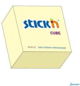Bloczek STICKN 76x76mm 400k żółty pastelowy 21072