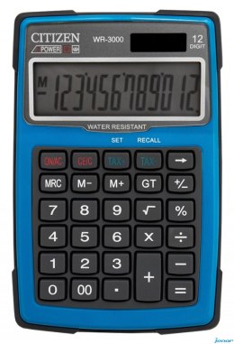 Kalkulator wodoodporny CITIZEN WR-3000, 152x105mm, niebieski (X)