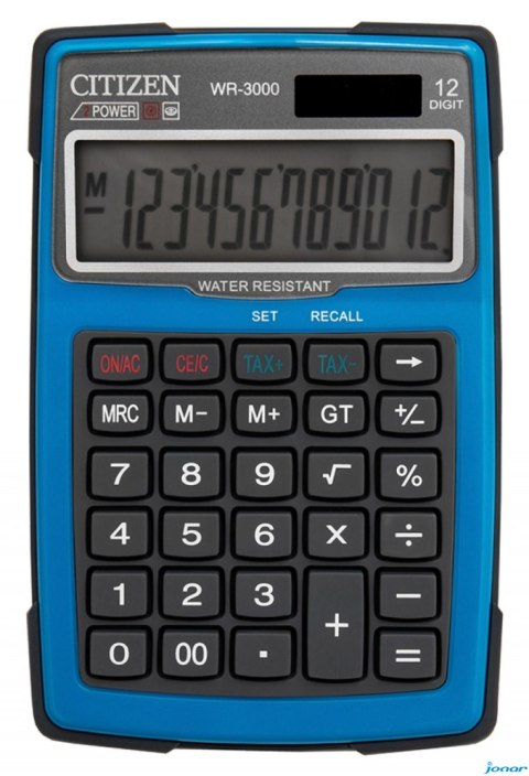 Kalkulator wodoodporny CITIZEN WR-3000, 152x105mm, niebieski (X)