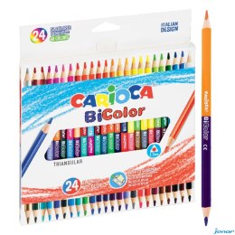 Kredki ołówkowe trójkątne CARIOCA BiColor 24 szt. / 48 kol. (43031) 160-2215