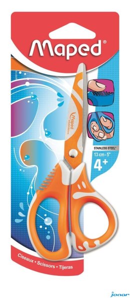Nożyczki szkolne Zenoa Fit asymetryczne 13cm Blister 670110 MAPED