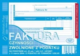 198-3E Faktura czynności zwolnione z podatku A5 (o+1k) MICHALCZYK&PROKOP