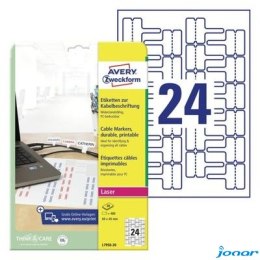 Etykiety do oznaczania kabli, A4, 20 ark/op., 60 x 40 mm, białe, AVERY ZWECKFORM, L7950-20