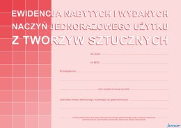 S-210-3 Ewidencja nabytych i wydanych naczyń jednorazowego użytku z tworzyw sztucznych A5 MICHALCZYK I PROKOP